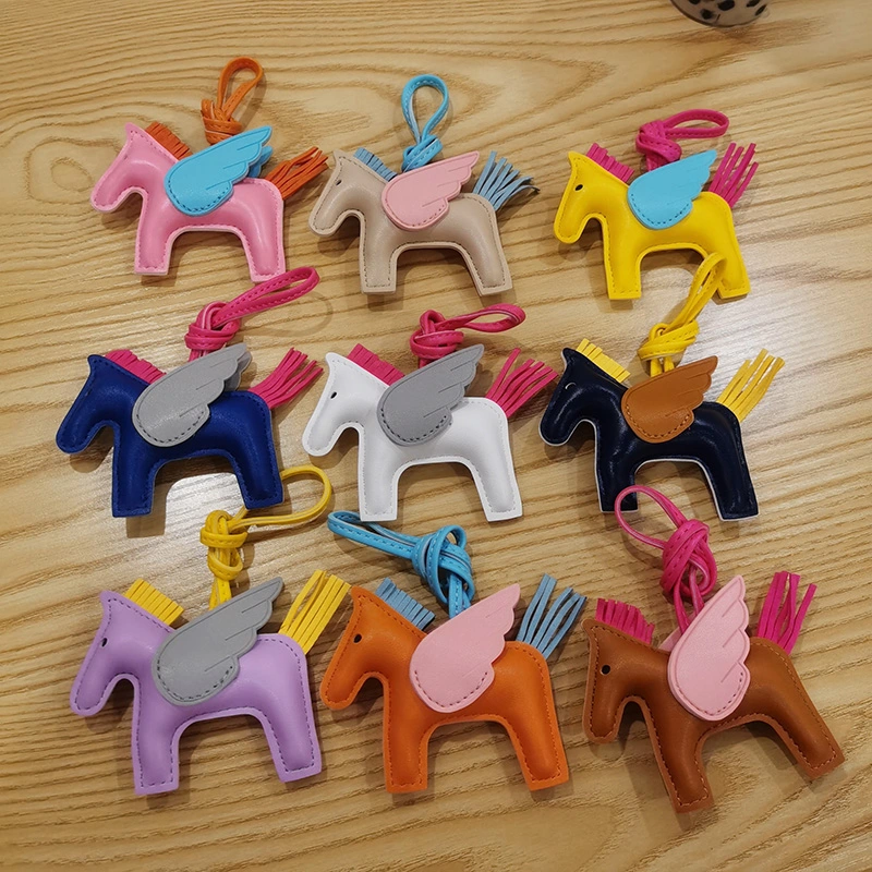 Ea115 Oran Luxary Animal Rodeo Charms Cute Key Chain Luxurious Mini Luxury Brand High Quality Handmade Leather Horse Bag Charm